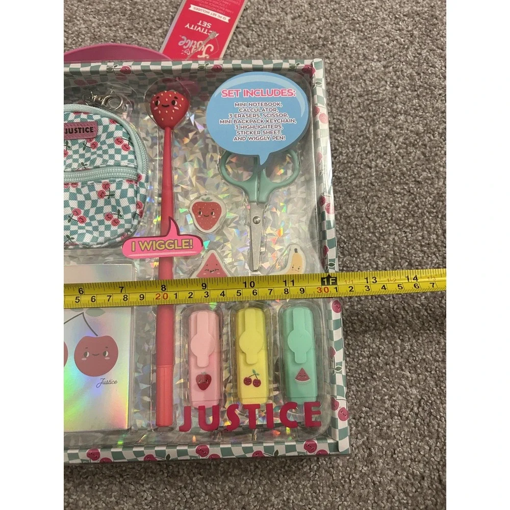 Justice Activity Set Girls OS Teal Pink New 12pc Mini Backpack Stationery Kit